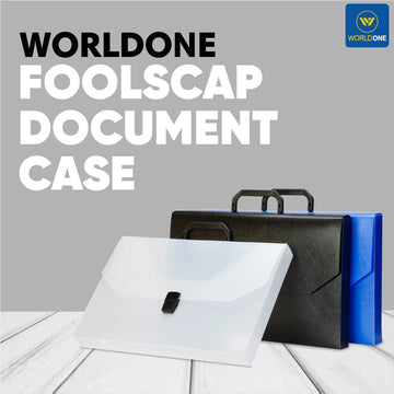 Worldone Foolscap Document Case with Strong Handle & Lock, Ideal Document Bag DC209 PK2