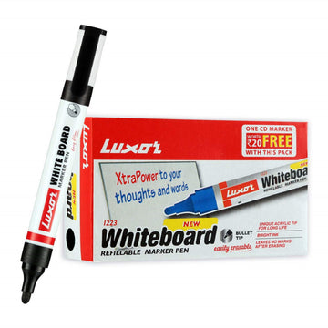 Luxor White Board Marker 1223 Black Pk-10