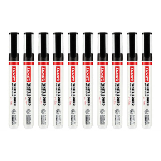 Luxor White Board Marker 1223 Black Pk-10