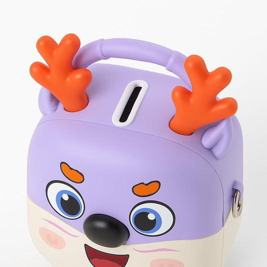 Cute Cartoon Deer Money Saving Box with Lock & Key – Kids Piggy Bank S278 (RN)