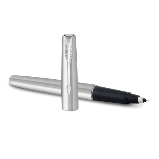 Parker Frontier Stainless Steel Chrome Trim Roller Ball Pen| Ink Color - Blue