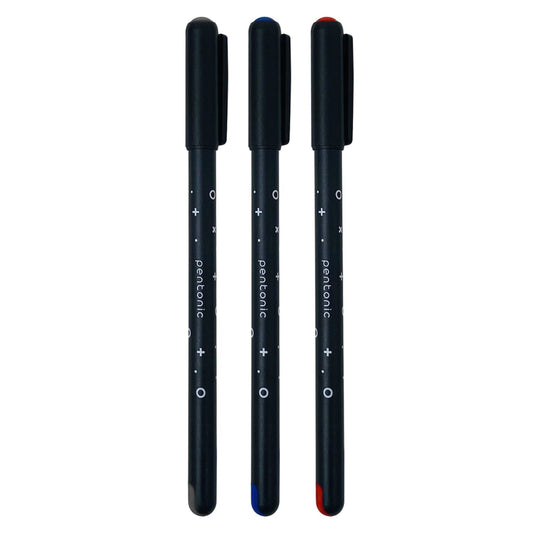 Pentonic Cipher 0.5mm Smooth Ball Pen Set | Blue Black Red Ink | 100 Pens