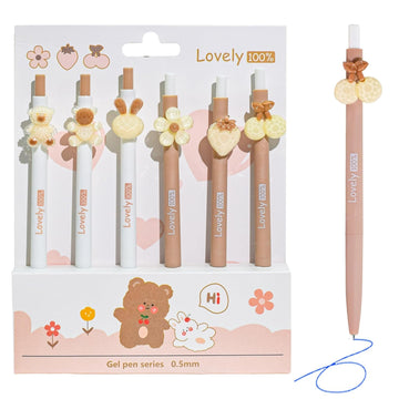 Cute Bear Gel Pen KQ-0101 6PC Set (BI)