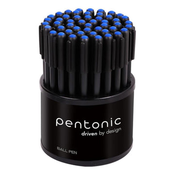 Pentonic 0.7 mm Ball Point Pen – Black Body, Blue Ink | Tumbler Pack of 50