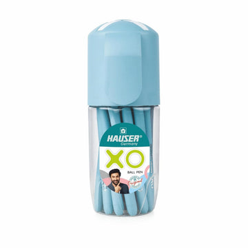 Hauser XO Ball Pen Set–20 Pens in Storage Jar | Blue, Black & Red Assorted