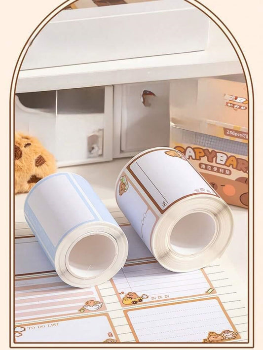 CAPYBARA Paper Sticky Notes Roll – Kawaii Cute Memo Stickers