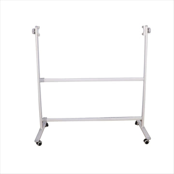 OBASIX® Revolving and Width Adjustable Whiteboard Stand Revolves 360| Powder Coated White| with 2inch Lockable Wheels| Suitable for 4fts to 7fts Board