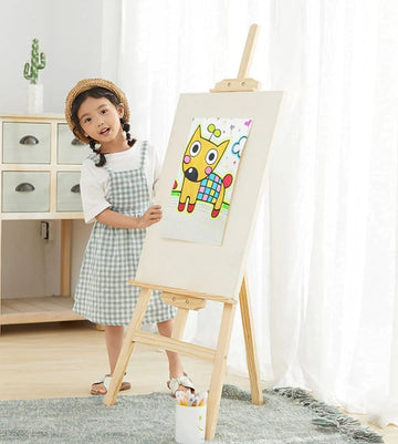 Wooden Easel Stand for Kids with Height and Angle Adjustment 4 Feet (120cm)