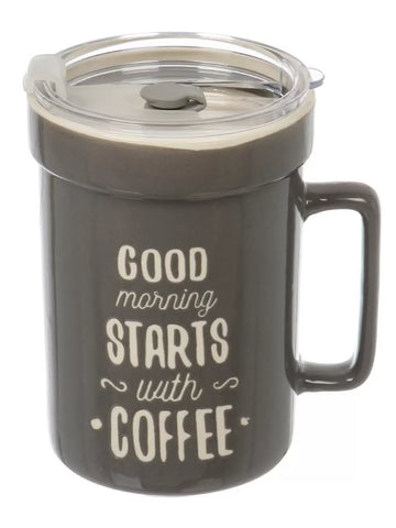 Good Morning begins with coffee Ceramic mug