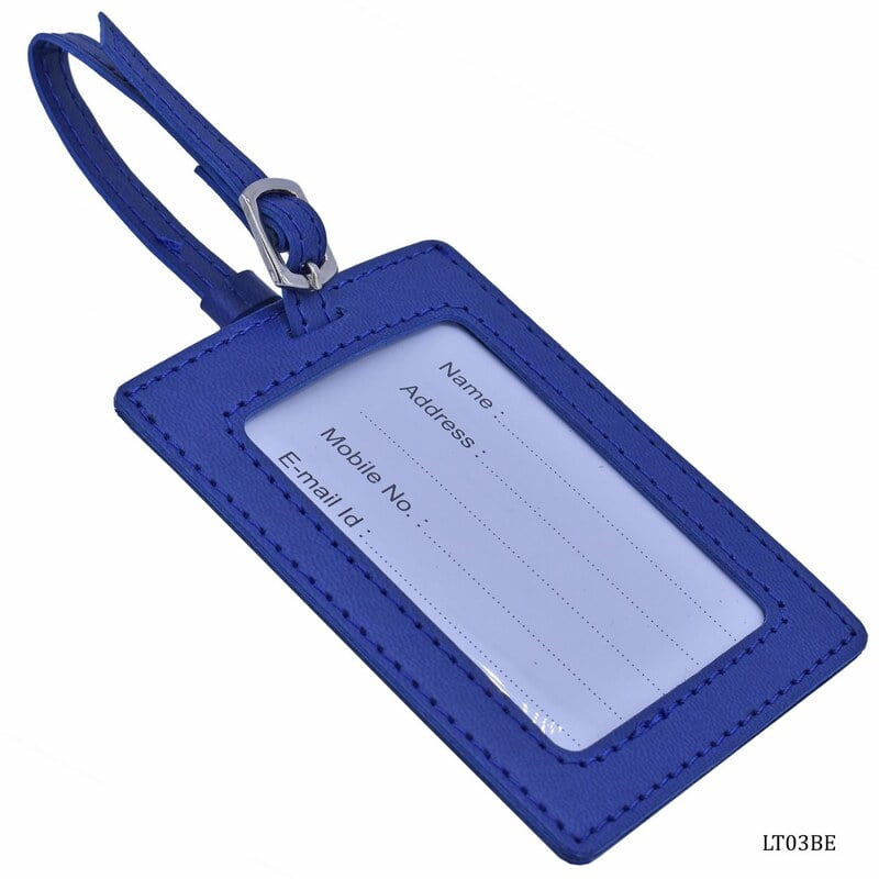 Luggage Tag Leatherette Blue LT03BE(JG)