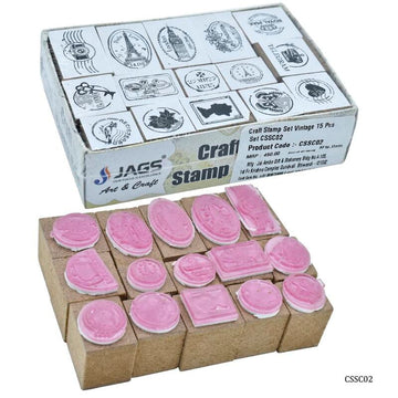 Craft Stamp Set Vintage 15 Pcs set CSSC02(JG)