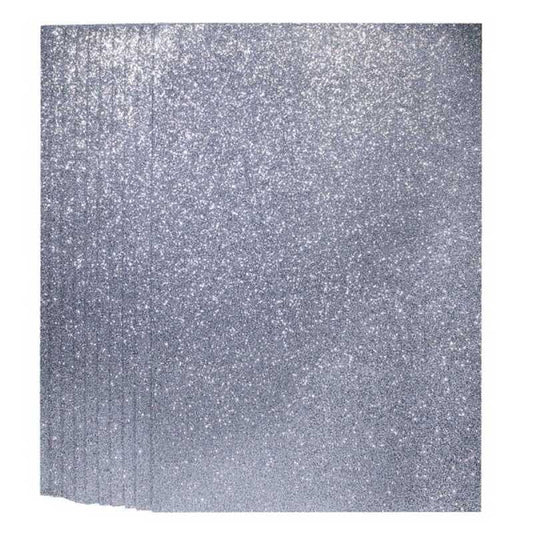 A4 Glitter Foam Sheet Without Stk Silver