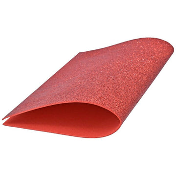 A4 Glitter Foam Sheet Without Sticker Red
