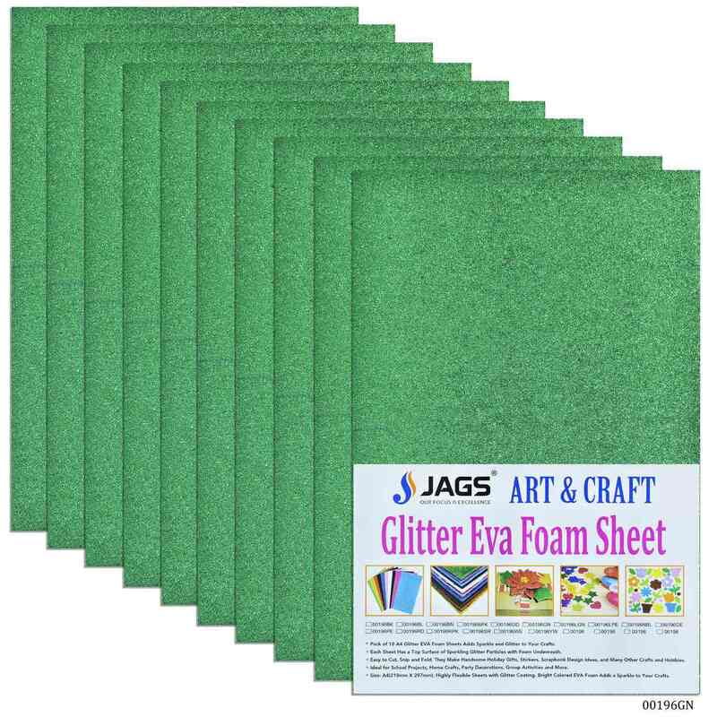 A4 Glitter Foam Sheet Without Sticke Green 00196GN(JG)