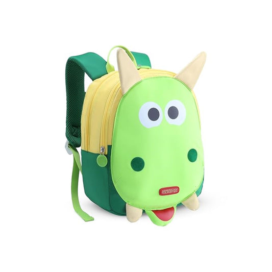 American Tourister Kiztopia02 Drgn Grn/Ylw, Kids Character Backpack,Age 2-4 Years, 2 Full Compartments 10 Ltrs