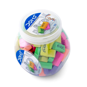 Doms Color Erasers Jar Pack | Dust-Free Erasers for Clean & Clear Erasing