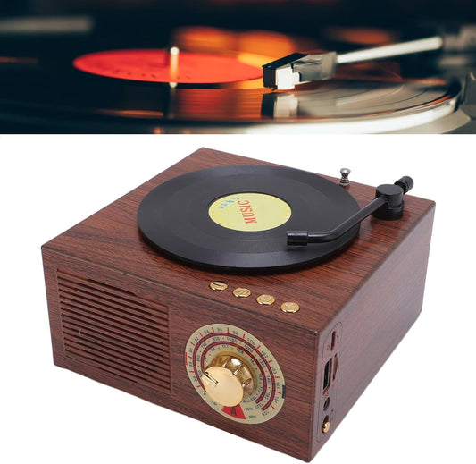 Vintage Speaker, Retro Speaker, Phonograph Shaped Speaker with Premium Subwoofer and BT Function