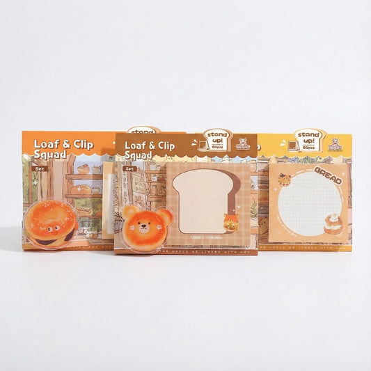Kawaii Bread Themed Stand-Up Sticky Notes