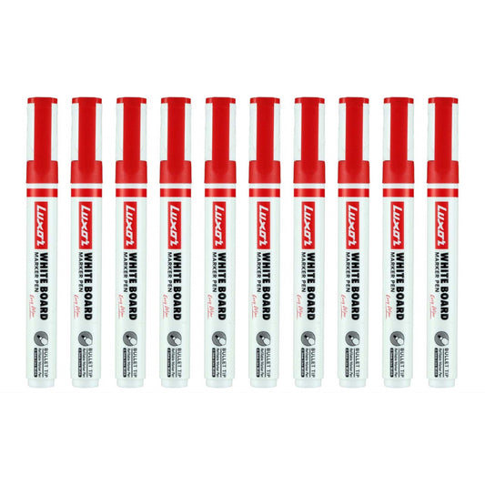 Luxor White Board Marker 1223 Red Pk-10