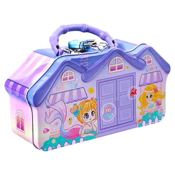 Mermaid House Money Saving Box with Lock & Key – Kids Piggy Bank (Purple) 4335 (SB)