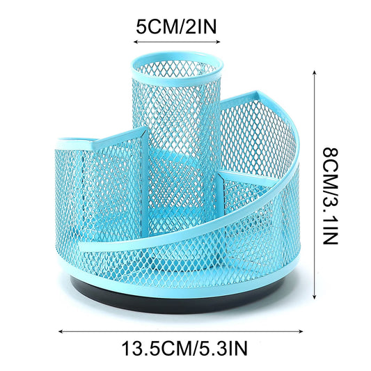 Rotating Pencil Holder, Metal Mesh Cup Holder for Desk Office