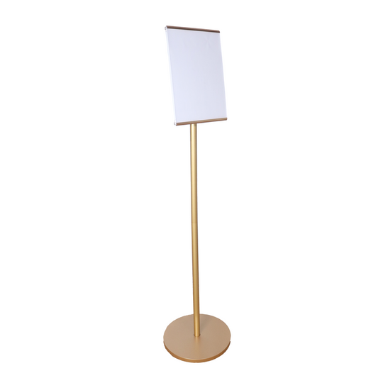 OBASIX® Metal Display Stand with A4 Acrylic Sheet With Angle Adjustment |Powder Coated Golden