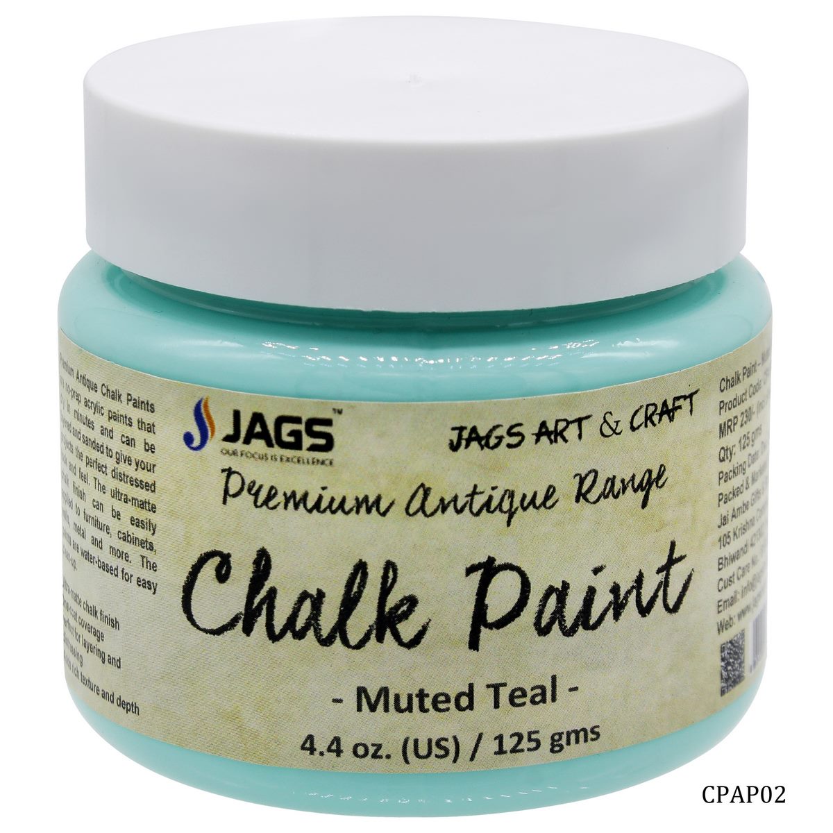 Chalk Paint Antique Premium MutedTeal 125ML CPAP02(JG)