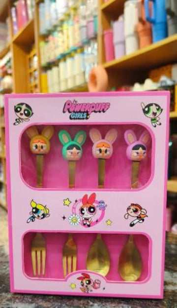 Powerpuff Girls Cutlery Set (Set of 4) – Cute & Complete Mealtime Kit