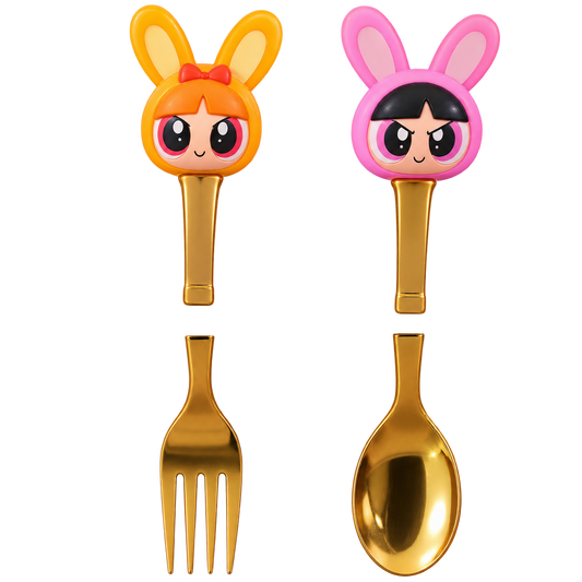 Powerpuff Girls Cutlery Set,Cute & Colorful Mealtime Fun