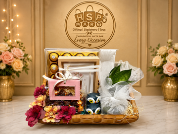 Premium Luxury Gift Hamper Basket | Chocolates, Photo Frame, Plant & Decorative Gift Set