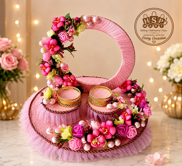 Elegant Floral Ring Platter for Wedding | Engagement Ring Tray | Shagun & Ceremony Decor