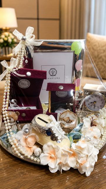 Luxury Baby Keepsake Gift Hamper | Premium Newborn Gift Basket | Personalized Baby Shower & Welcome Baby Gift