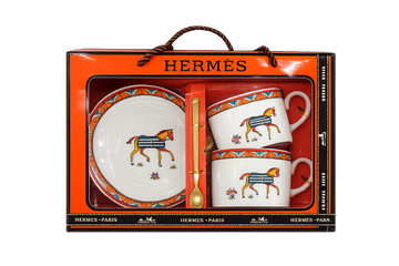 HERMES Ceramic Tea Cup & Saucer Set -2  (KV0307-T75)