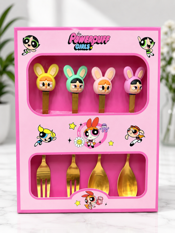 Powerpuff Girls Cutlery Set (Set of 4) – Cute & Complete Mealtime Kit