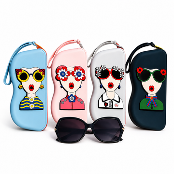 Cute Girl Design Multipurpose Zipper Pouch with Wrist Strap – Navy Blue