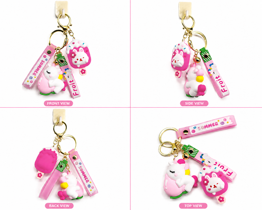 Cartoon Theme Keychain – 3D Fancy Rubber Key Chain, Kawaii Keychains.