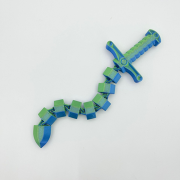 3D printed sword, custom flexible toy keychain GBT-50434 Keychain (NV)