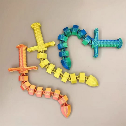 3D printed sword, custom flexible toy keychain GBT-50434 Keychain (NV)