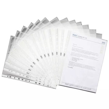 Solo Sheet Protectors SP 101 – Pack of 100 | A4 Size | Clear Transparent Pockets, 11-Hole Universal Filing