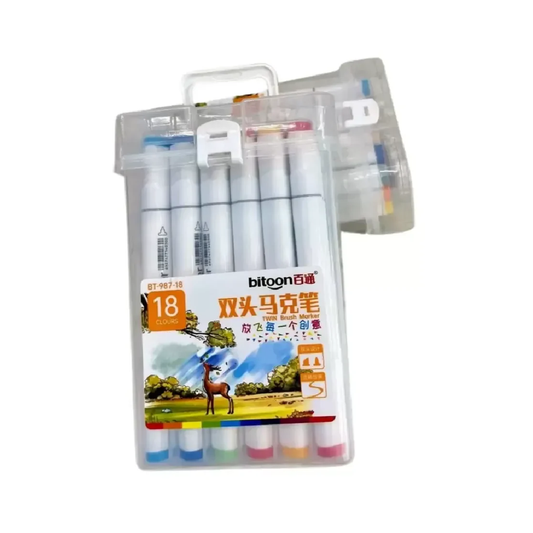 GBR-BT987-24 24Pcs Box 2 IN 1 Marker (NV)