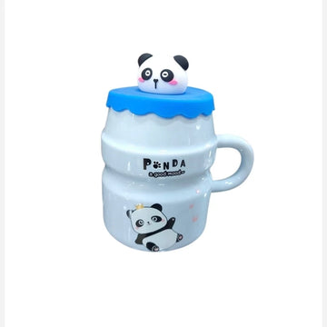 Cute panda Ceramics Mug with silicon cap