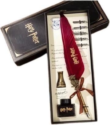 Harry Potter Quill Pen Gift Set – Vintage Feather Pen with Ink