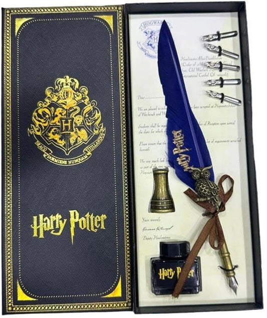 Harry Potter Quill Pen Gift Set – Vintage Feather Pen with Ink