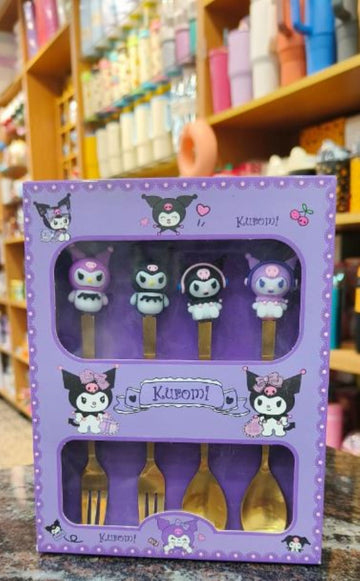 Kuromi Cutlery Set (Set of 4) – Adorable Mealtime Fun