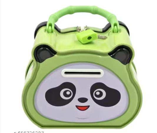 Cute Panda Piggy Bank with Lock & Key – Kids Money Saving Box (308-A (RN))