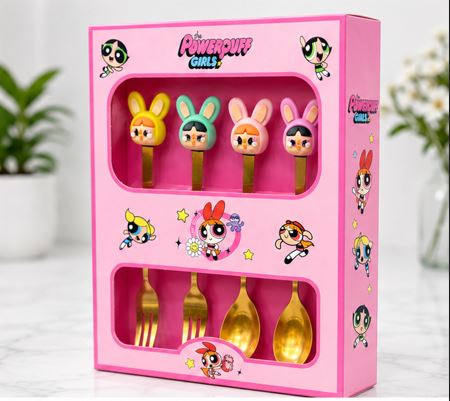 Powerpuff Girls Cutlery Set (Set of 4) – Cute & Complete Mealtime Kit