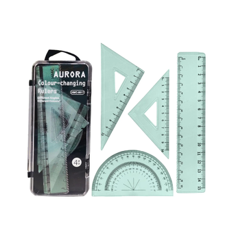 Protractor and Ruler Set Set of 4 Pcs Color Changing Ruler Set & changing  coloring aut