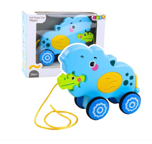 Pull Rope Hippo Toy – Cute Walking Companion for Kids