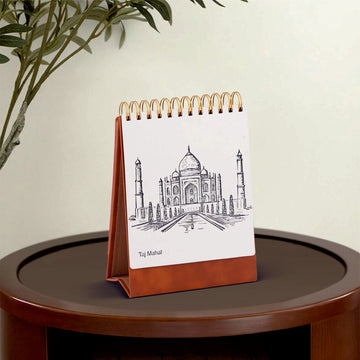 Monuments Premium Leather Table Calendar